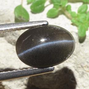 2,56 ctw natürlicher schwarzer Cat's Eye Scapolite, Oval Schliff, Lichtdurchlässig
