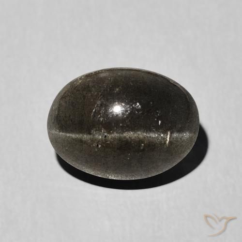 3.41ct Natürlicher Schwarz Skapolith Katzenauge, Oval, Lichtdurchlässig