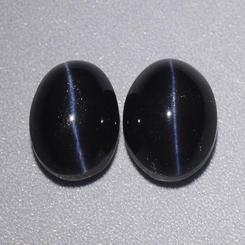 4,46 ct natürliche schwarzer Cat's Eye Scapolite-Edelsteine, Oval Schliff, Lichtundurchlässig