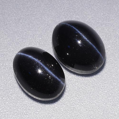 4,46 ct natürliche schwarzer Cat's Eye Scapolite-Edelsteine, Oval Schliff, Lichtundurchlässig