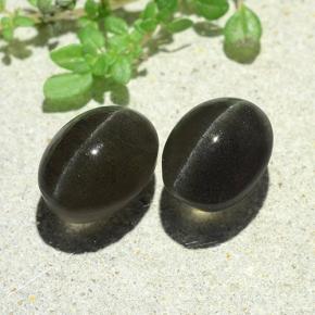 7,38 ct natürliche grauer Cat's Eye Scapolite-Edelsteine, Oval Schliff, Lichtdurchlässig