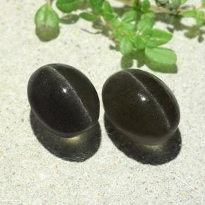 7,38 ct natürliche grauer Cat's Eye Scapolite-Edelsteine, Oval Schliff, Lichtdurchlässig