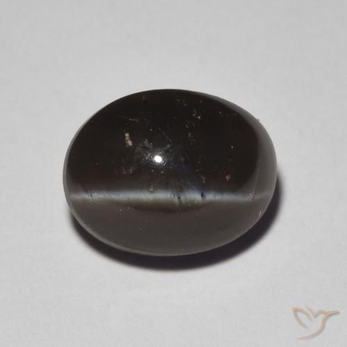 2.24ct Natürlicher Schwarz Skapolith Katzenauge, Oval, Lichtdurchlässig