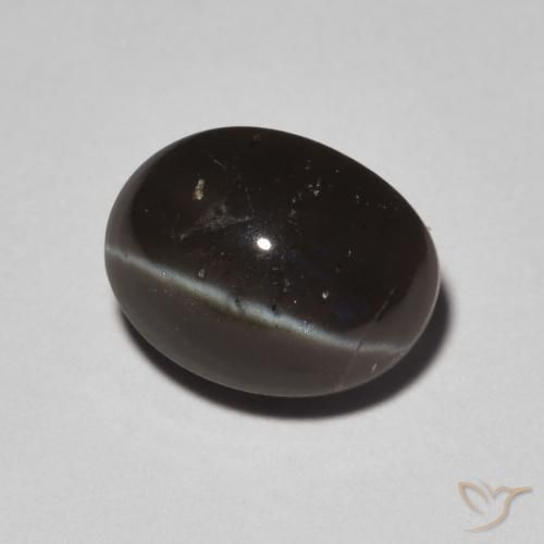9,17 ctw natürlicher Schwarz Skapolith Katzenauge, Oval, Lichtdurchlässig