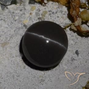 9,17 ctw natürlicher Schwarz Skapolith Katzenauge, Runden, Lichtdurchlässig