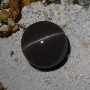 9,17 ctw natürlicher Schwarz Skapolith Katzenauge, Runden, Lichtdurchlässig