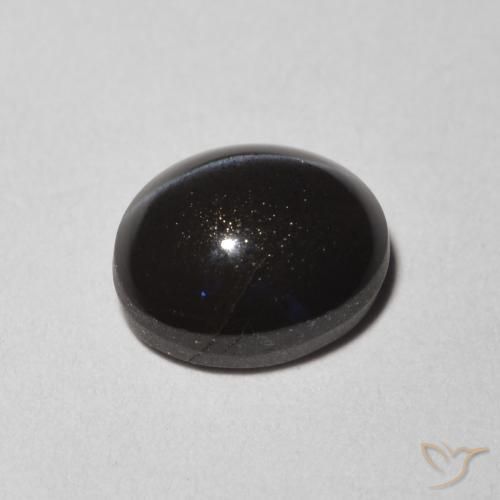 9,17 ctw natürlicher Schwarz Skapolith Katzenauge, Oval, Lichtdurchlässig