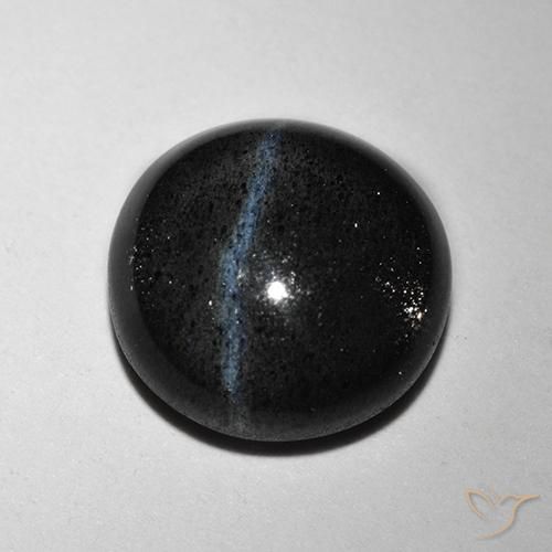 2.48ct Natürlicher Schwarz Skapolith Katzenauge, Runden, Lichtdurchlässig