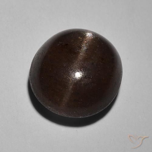 2.89ct Natürlicher Schwarz Skapolith Katzenauge, Runden, Lichtdurchlässig