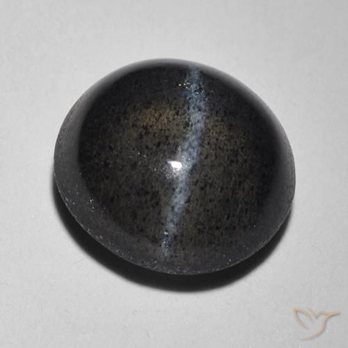 2.05ct Natürlicher Schwarz Skapolith Katzenauge, Runden, Lichtdurchlässig