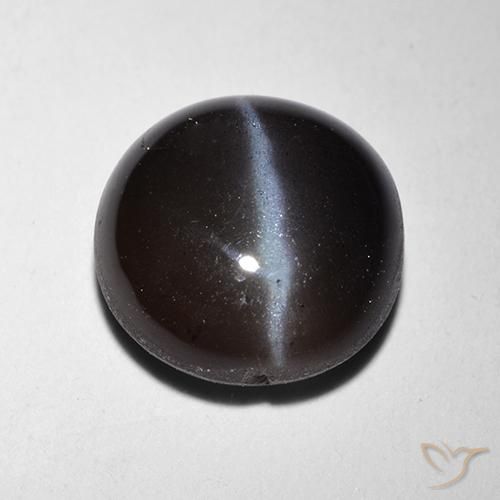 2.29ct Natürlicher Schwarz Skapolith Katzenauge, Runden, Lichtdurchlässig
