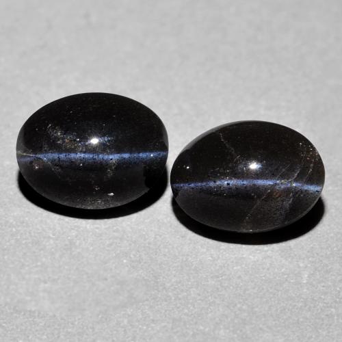 4.74 ct natürliche Schwarz Skapolith Katzenauge-Edelsteine, Oval Schliff, Lichtundurchlässig