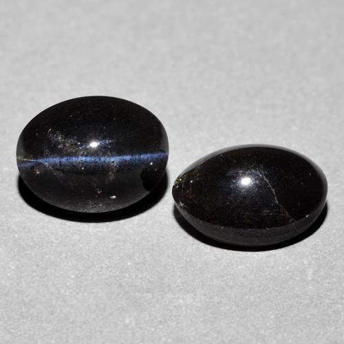 4.74 ct natürliche Schwarz Skapolith Katzenauge-Edelsteine, Oval Schliff, Lichtundurchlässig