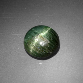 0,87 ctw natürlicher grüner Cat's Eye Tourmaline, Rundschliff, Lichtundurchlässig