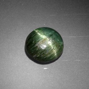 0,87 ctw natürlicher grüner Cat's Eye Tourmaline, Rundschliff, Lichtundurchlässig