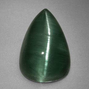 2,46 ctw natürlicher grüner Cat's Eye Tourmaline, Transparent, Transparent / Lichtdurchlässig
