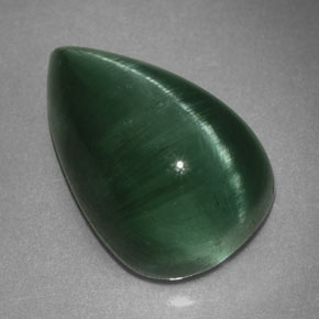 2,46 ctw natürlicher grüner Cat's Eye Tourmaline, Transparent, Transparent / Lichtdurchlässig