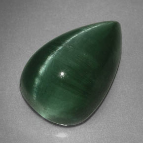 2,46 ctw natürlicher grüner Cat's Eye Tourmaline, Transparent, Transparent / Lichtdurchlässig