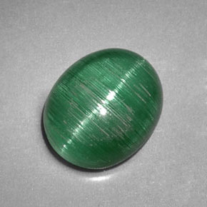 2,09 ctw natürlicher grüner Cat's Eye Tourmaline, Transparent, Transparent / Lichtdurchlässig