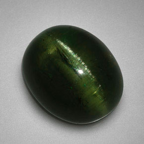 5,99 ctw natürlicher grüner Cat's Eye Tourmaline, Oval Schliff, Lichtdurchlässig