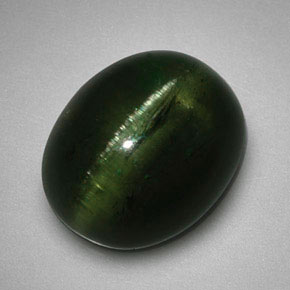 5,99 ctw natürlicher grüner Cat's Eye Tourmaline, Oval Schliff, Lichtdurchlässig