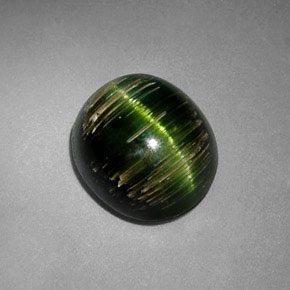 3,24 ctw natürlicher grüner Cat's Eye Tourmaline, Oval Schliff, Lichtdurchlässig