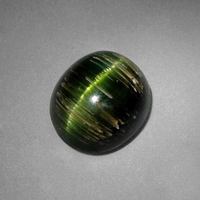 3,24 ctw natürlicher grüner Cat's Eye Tourmaline, Oval Schliff, Lichtdurchlässig