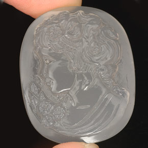 64,46 ctw natürlicher weißer Chalcedon, Transparent, Transparent / Lichtdurchlässig