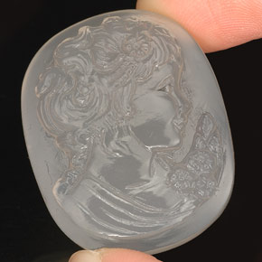 64,46 ctw natürlicher weißer Chalcedon, Transparent, Transparent / Lichtdurchlässig