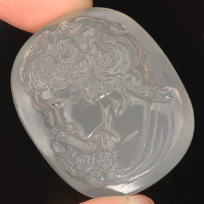 64,46 ctw natürlicher weißer Chalcedon, Transparent, Transparent / Lichtdurchlässig