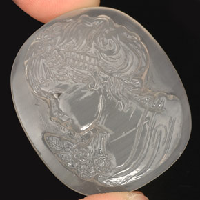 64,73 ctw natürlicher weißer Chalcedon, Transparent, Transparent / Lichtdurchlässig