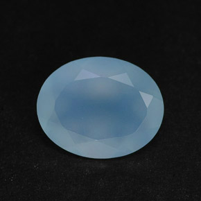 2,25 ctw natürlicher blauer Chalcedon, Transparent, Transparent / Lichtdurchlässig