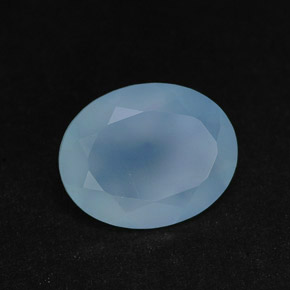 2,25 ctw natürlicher blauer Chalcedon, Transparent, Transparent / Lichtdurchlässig