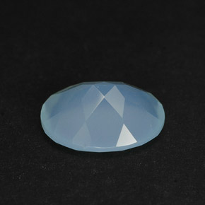 2,25 ctw natürlicher blauer Chalcedon, Transparent, Transparent / Lichtdurchlässig