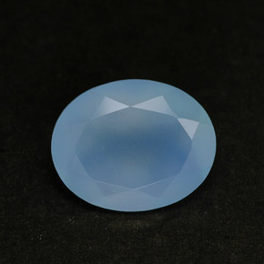 2,25 ctw natürlicher blauer Chalcedon, Transparent, Transparent / Lichtdurchlässig