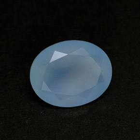 2,25 ctw natürlicher blauer Chalcedon, Transparent, Transparent / Lichtdurchlässig