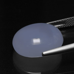 12,69 ctw natürlicher blauer Chalcedon, Oval Schliff, Lichtdurchlässig