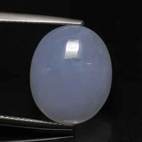 12,71 ctw natürlicher blauer Chalcedon, Oval Schliff, Lichtdurchlässig