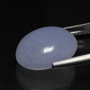 12,71 ctw natürlicher blauer Chalcedon, Oval Schliff, Lichtdurchlässig