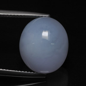 13,49 ctw natürlicher blauer Chalcedon, Oval Schliff, Lichtdurchlässig