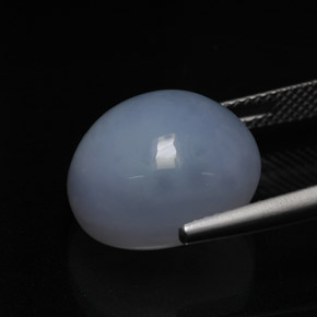 13,49 ctw natürlicher blauer Chalcedon, Oval Schliff, Lichtdurchlässig