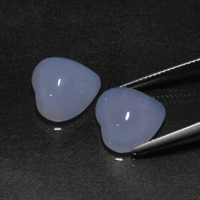  ct natürliche blauer Chalcedon-Edelsteine, Herzform, Lichtdurchlässig