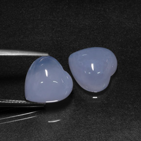  ct natürliche blauer Chalcedon-Edelsteine, Herzform, Lichtdurchlässig