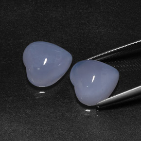  ct natürliche blauer Chalcedon-Edelsteine, Herzform, Lichtdurchlässig