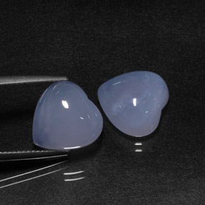  ct natürliche blauer Chalcedon-Edelsteine, Herzform, Lichtdurchlässig