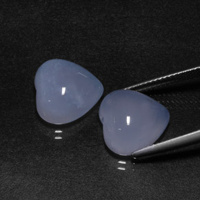  ct natürliche blauer Chalcedon-Edelsteine, Herzform, Lichtdurchlässig