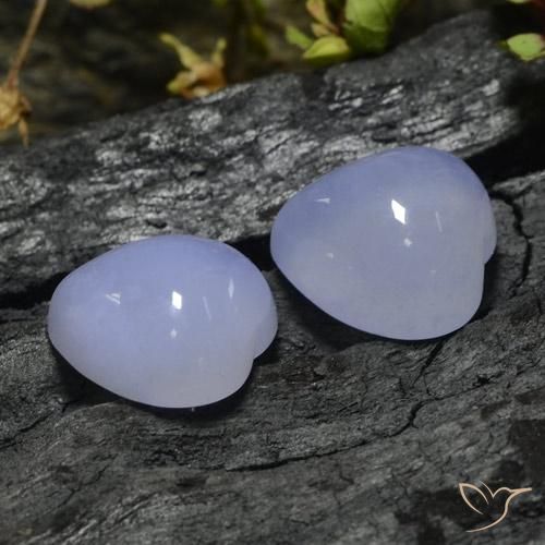 13.27 ct natürliche hellviolett Chalzedon-Edelsteine, Herz, Lichtdurchlässig