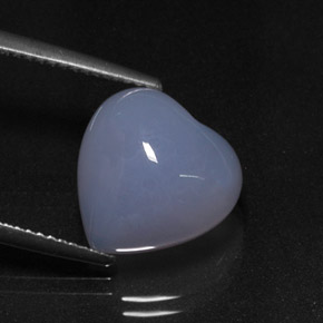 7,02 ctw natürlicher blauer Chalcedon, Herzform, Lichtdurchlässig