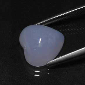 7,02 ctw natürlicher blauer Chalcedon, Herzform, Lichtdurchlässig