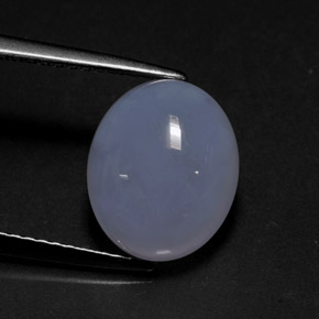 4,69 ctw natürlicher blauer Chalcedon, Transparent, Transparent / Lichtdurchlässig